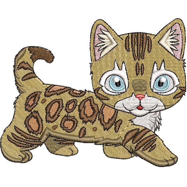 Baby Bengal Cat 9 - 5x7 - Products - SWAK Embroidery