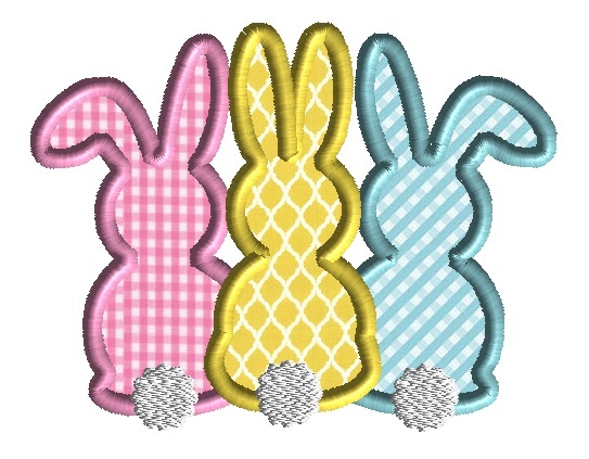 Bunny Threesome Applique - 3 Sizes! - Products - SWAK Embroidery