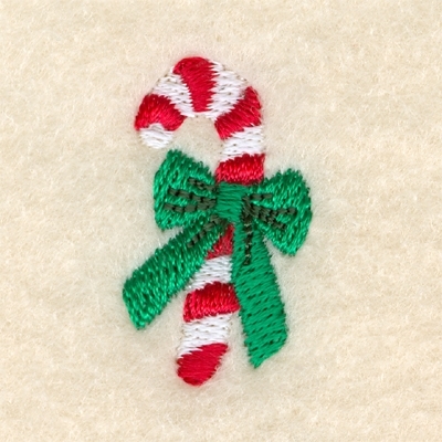 Mini Candy Cane with Bow - Products - SWAK Embroidery
