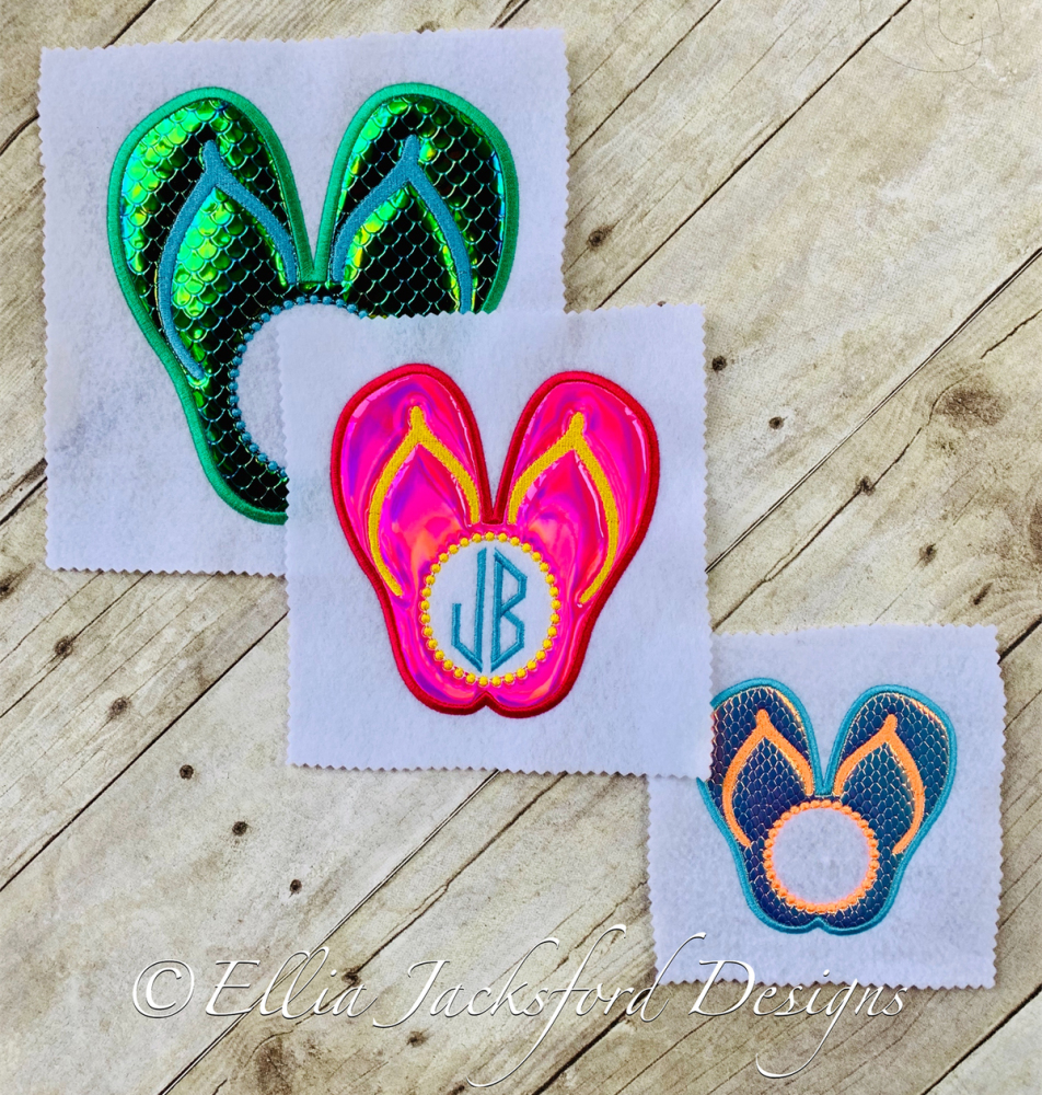 Flip Flop Monogram Applique - 3 Sizes! - Products - SWAK Embroidery