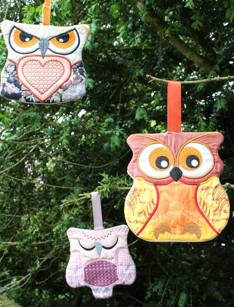 Owls In My Kitchen Set 4 Sizes Products Swak Embroidery 