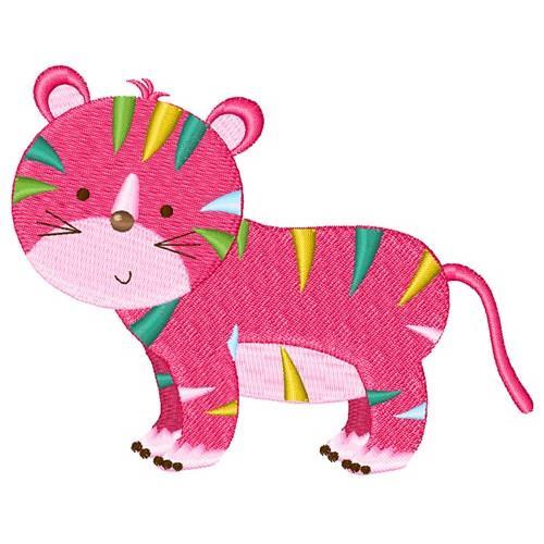 Pink Cartoon Tiger - 4x4 - Products - SWAK Embroidery