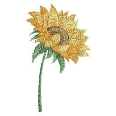 Embroidery Design: Sunflower Watercolor 3 Sizes