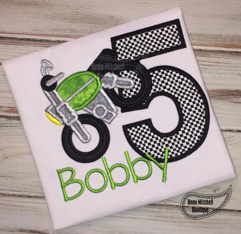 Dirt Bike Numbers Applique Set 2 Sizes Products SWAK Embroidery