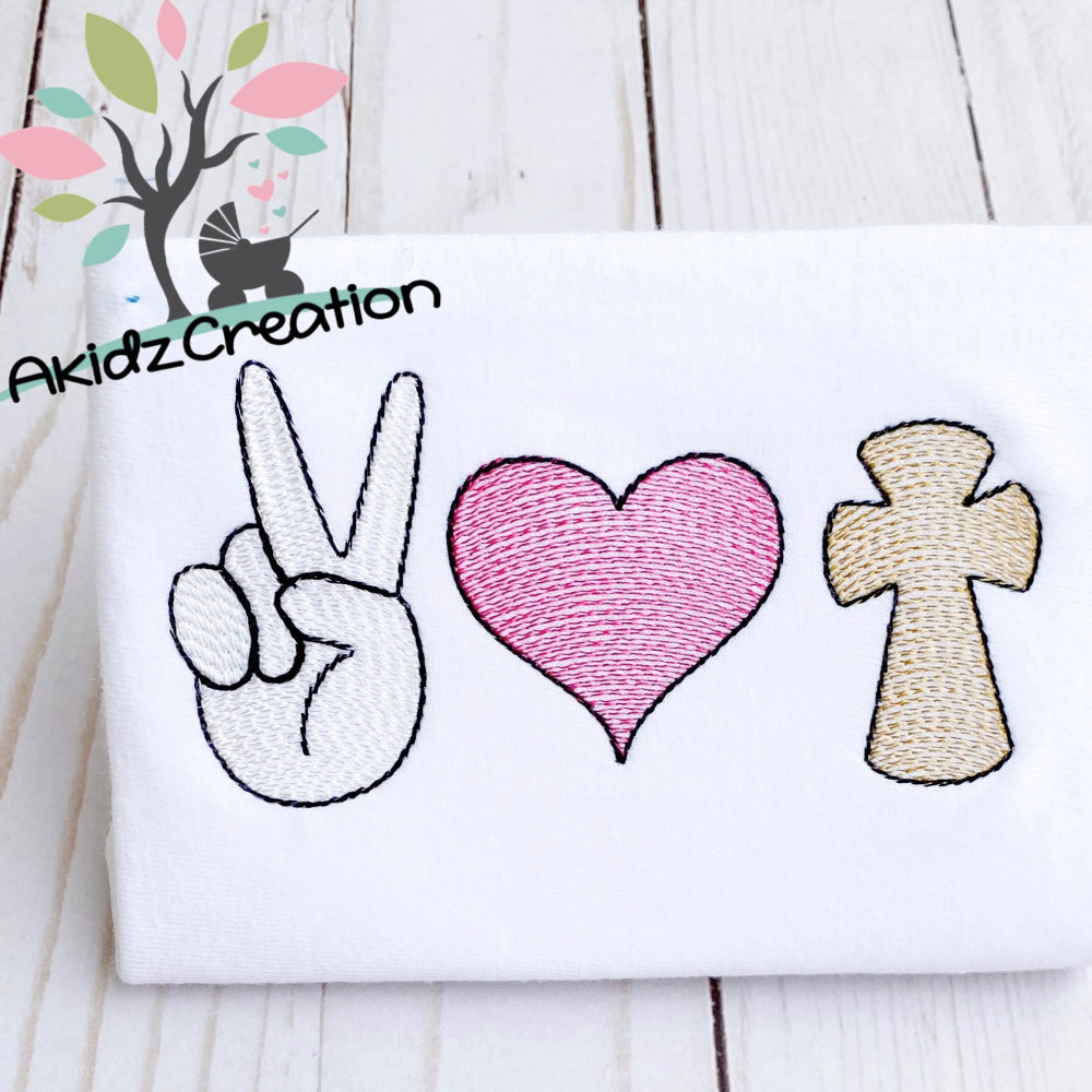 Download Peace Love Jesus Motif Sketch - 5 Sizes! - Products - SWAK ...