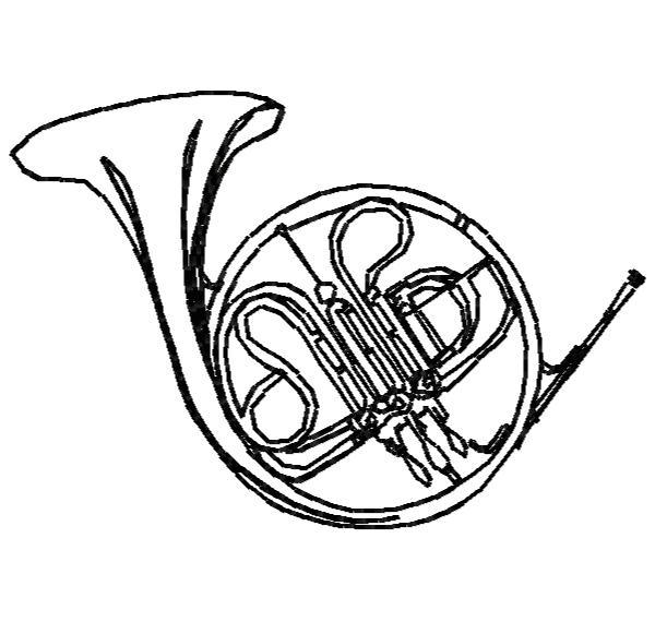 French Horn - 4x4 - Products - SWAK Embroidery