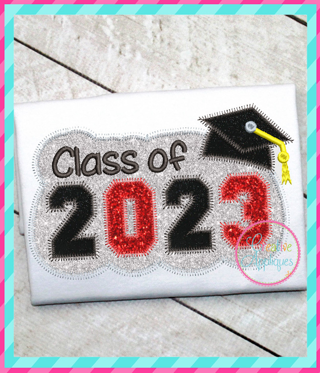 Class Of 2023 Zig Zag Appliqué 10 Sizes Products Swak Embroidery