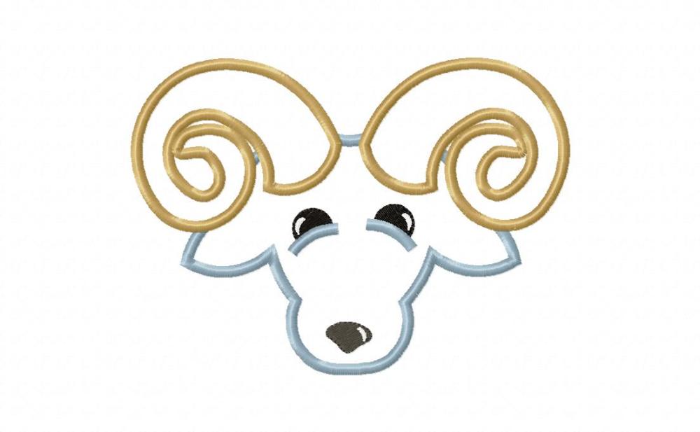 Ram Boy Face Applique - 6 Sizes! - Products - SWAK Embroidery
