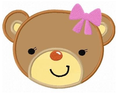 Girl Bear Applique - 3 Sizes! - Products - SWAK Embroidery
