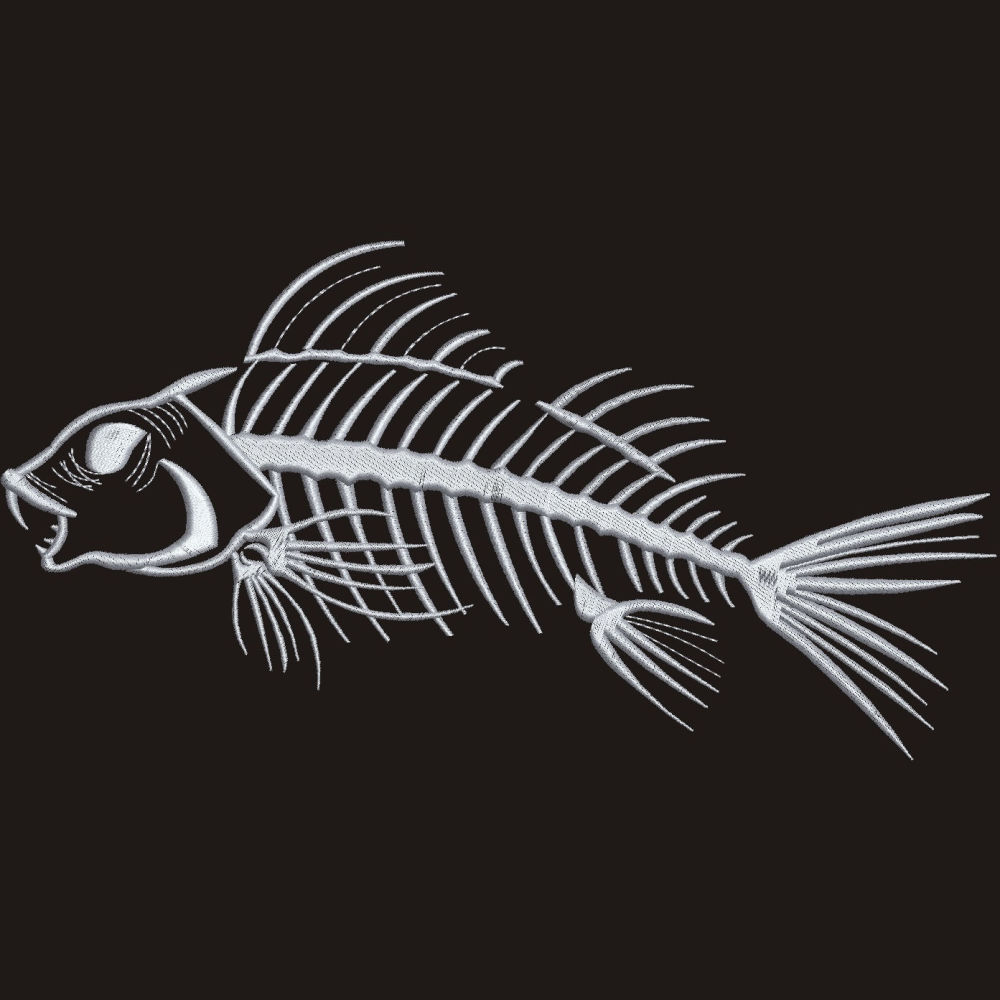 Fish Skeleton - 4 Sizes! - Products - SWAK Embroidery