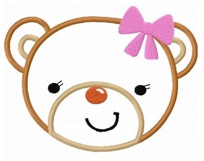 Girl Bear Applique - 3 Sizes! - Products - SWAK Embroidery