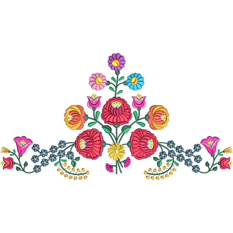 Kalocsai Floral Folk 28 - 2 Sizes! - Products - SWAK Embroidery