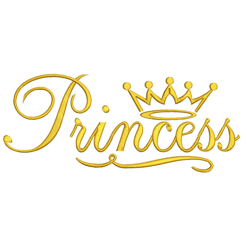 Princess With Crown Word 5 Sizes Products SWAK Embroidery