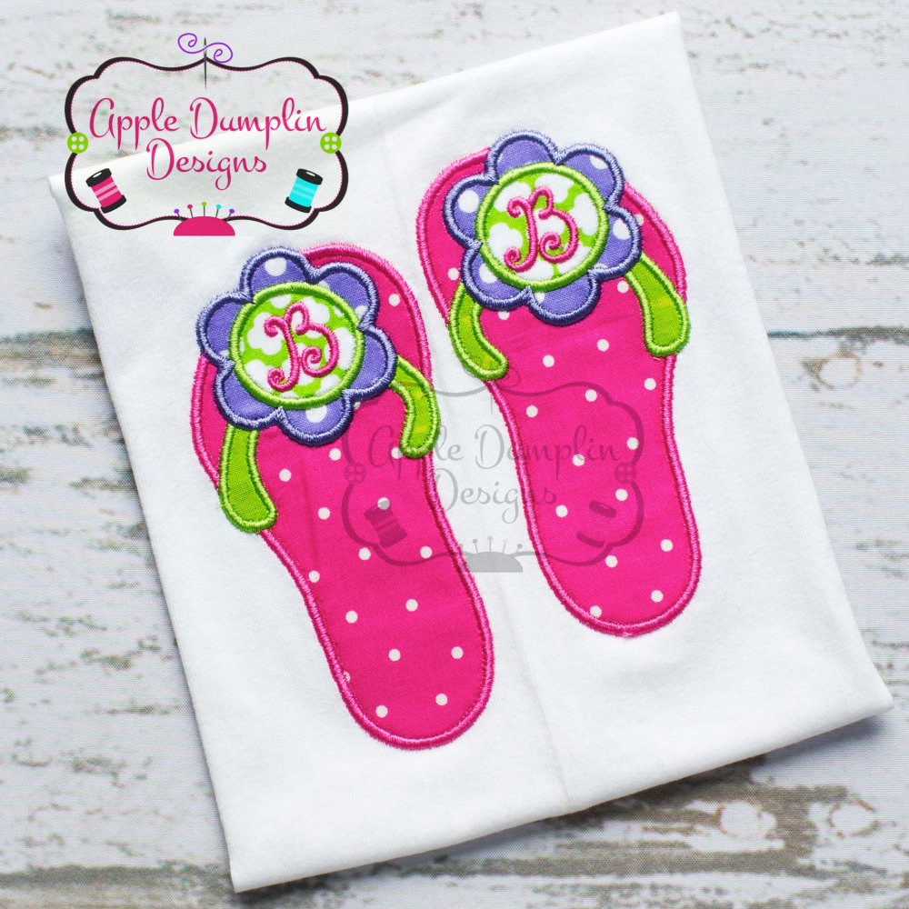 Flower Flip Flops Applique - 3 Sizes! - Products - SWAK Embroidery