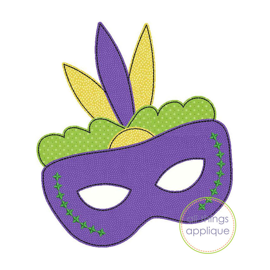 Mardi Gras Mask 4 Bean Stitch Applique - 4 Sizes! - Products - SWAK Embroidery