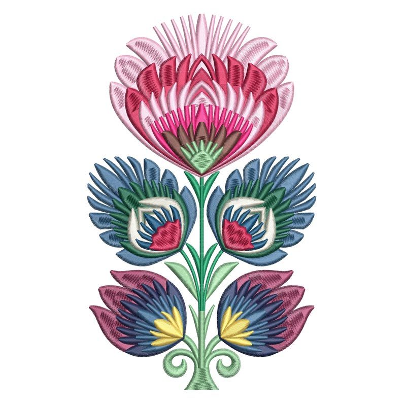 Kalocsai Floral Folk 11 - 2 Sizes! - Products - SWAK Embroidery