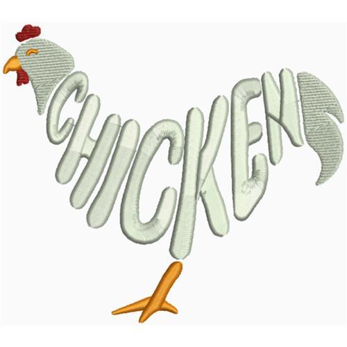Chicken Word Art - 4x4 - Products - SWAK Embroidery
