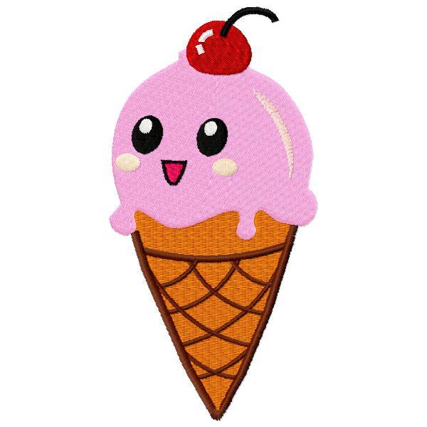 Smiling Ice Cream - 5 Sizes! - Products - SWAK Embroidery