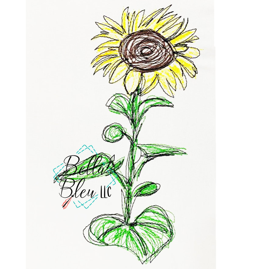 Sunflower Scribble Sketchy - 4 Sizes! - Products - SWAK Embroidery