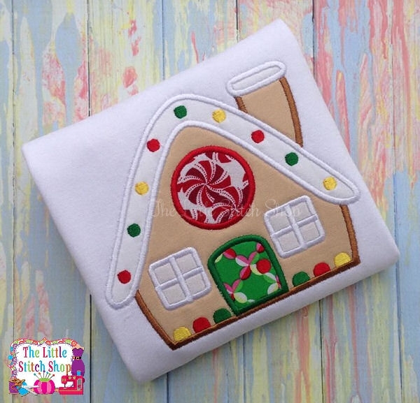 Gingerbread House Applique 5x7 Products SWAK Embroidery