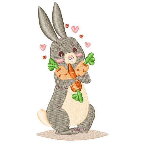 Bunny & Carrots - 4x4 - Products - SWAK Embroidery