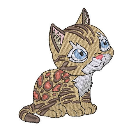 Baby Bengal Cat 5 - 5x7 - Products - SWAK Embroidery