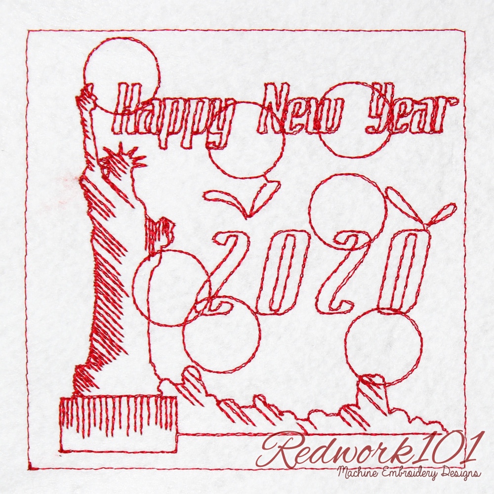 Redwork new year 2020 bundle 2  5 sizes  products  swak embroidery